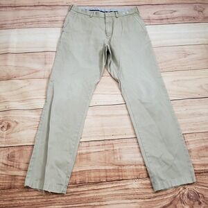 Tommy Hilfiger Pants Mens 31x32 Brown Straight Slim‎ Chino Khaki Slacks Adult